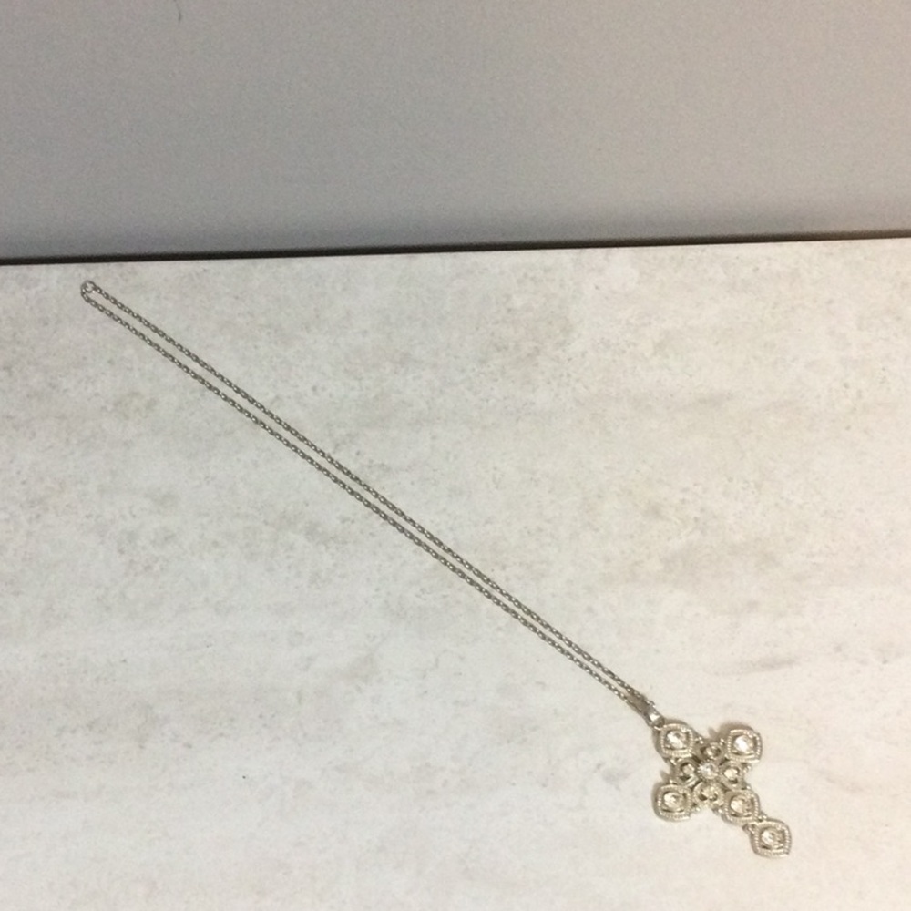 Silver blingy cross on silver chain